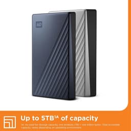 Draagbare 2TB harde schijf met 256-bit hardwareversleuteling en automatische back-up software — thumbnail 2
