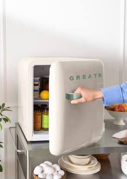 CREATE - Koelkast in retrostijl - Gebroken wit - Handvat Sage - FRIDGE RETRO 48L — thumbnail 4