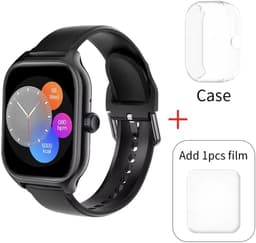 Sjika - Max Smartwatch – Inclusief Hoesje + Screen Protector – ECG, Bloeddrukmeting, SpO2, Hartslag & Slaapmonitor – Fitnesshorloge Voor Android & iOS – Multisport Modes - Zwart - Voor mannen en vrouwen - Perfect cadeau — thumbnail 1
