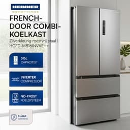 Heinner HCFD-M516INVXE++ French Door Amerikaanse Koelkast – 516 L – No Frost – LED Touch Display – InoxCool Technology & ADT Fresh System – RVS – 5 Jaar Garantie — thumbnail 4