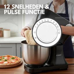 Keukenmachine Plus - Keukenrobot - Foodprocessor met 12 standen - Keukenmixer met RVS kom - Drie Opzetstukken - 4,5L - COOK-IT — thumbnail 3