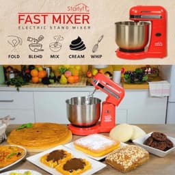 Snelle Elektrische Keukenmixer met 5 Snelheden - Voor Eenvoudig Bakken en Kneten - Gemakkelijk Schoon te Maken — thumbnail 3