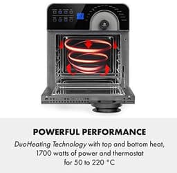Hot Air Fryer met Digitale Bediening en 16 Voorgeprogrammeerde Instellingen - 14 L Capaciteit, 1700 W, Tot 220 °C — thumbnail 2