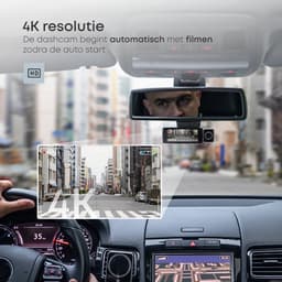Norva - Dashcam voor Auto 3 in 1 - 4K Ultra HD - Voor en achter + binnen camera - Wifi & GPS - Nachtzicht - Besturing via app - 170 graden kijkhoek - G-sensor - loop recording - Incl. 64GB SD-kaart — thumbnail 4