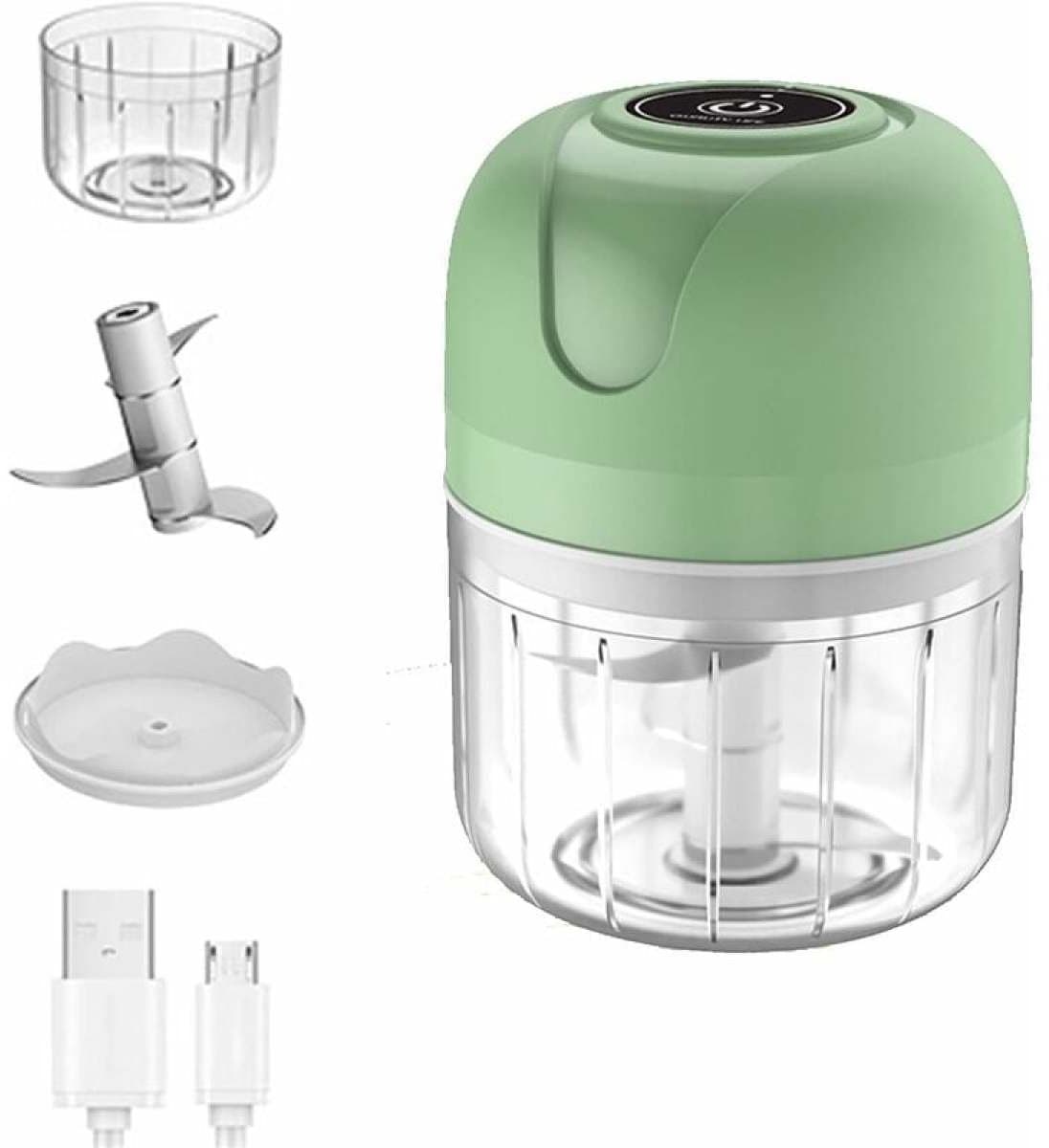 Ynkkvre – Keukenmachine – Mini Elektrische Hakker – Draadloos – 250 ml – Voor Knoflook, Groenten, Fruit, Uien, Vlees, Salades, Babygerechten, Kruiden — afbeelding 1