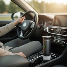 Nova Loom - Draagbaar Espressomachine Pro inclusief Travelbag en houder voor auto, thuis en camping - Multifunctionele 3-in-1 draagbare elektrische reiskoffieapparaat - Capsule, cups en Poeder - Wit - draadloos - makkelijk oplaadbaar — thumbnail 4