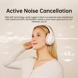 Koptelefoon- bluetooth- Actieve Ruisonderdrukking (ANC) & ENC Microfoon- 70 Uur Batterij- Comfortabele- Over-Ear — thumbnail 5