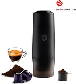 Nomious Prime Brew Draagbare Espressomachine – Zelfverwarmend Koffiezetapparaat voor Onderweg, Camping & Camper – Geschikt voor Nespresso® Capsules en Gemalen Koffie – USB-C Oplaadbaar — thumbnail 1