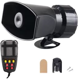 Megafoon 24V 100W met Sirene – 110 dB PA Systeem – 7 Tonen – Autosirene voor Truck, Boot & Noodgebruik – Zwart — thumbnail 1