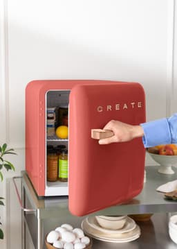 CREATE - Koelkast in retrostijl - Terracotta - Handvat Roségoud - FRIDGE RETRO 48L — thumbnail 5