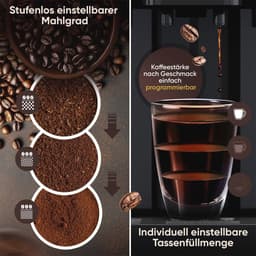Volautomatische koffiemachine met melkopschuimer en conische koffiemolen | 1,8 liter waterreservoir | Voorverwarmfunctie | Touch display — thumbnail 5