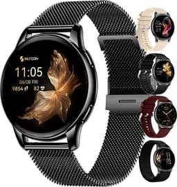 Siltcon® Auréa Smartwatch Dames & Heren - Horloge Dames - Stappenteller Horloge Dames - Hartslagmeter - Slaapmonitor - Saturatiemeter - Geschikt voor iOS/Android - AMOLED - RVS - Elke pols - Incl. 5 Bandjes — thumbnail 1