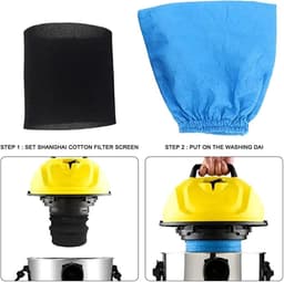 Filterset voor nat- en droogstofzuiger - geschikt voor Kärcher WD 2, WD 3, WD 4 - met 2 textielfilterzak en 2 nat/schuimfilter - 4 stuks — thumbnail 4