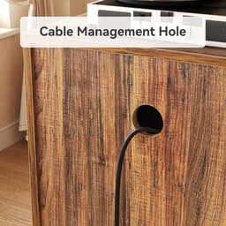 Tribesigns Platenspeler Meubel - Platenspeler-Standaard - Grote Houten Vinyl Platentafel met Ruimte voor Meer dan 100 Albums, Industriële Platenspelerstandaard voor Woonkamer, Slaapkamer, Studio, Rustiek Bruin — thumbnail 3