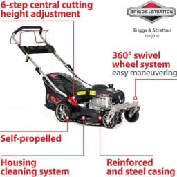 Benzine Grasmaaier met Briggs & Stratton Motor 125cc - 42 cm Maaibreedte en Opvangbak — thumbnail 2