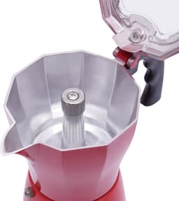 Elektrische espressomaker - Koffiezetter fornuis - Thuis koffie maken - Snelle bereiding - 300 ml capaciteit - Rood — thumbnail 4
