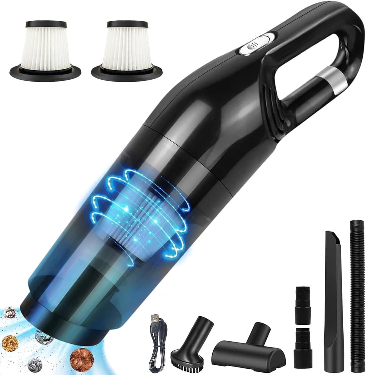 Draadloze Handheld Stofzuiger - 10000Pa Hoog Vermogen Lage Geluid - 2 Filters Oplaadbaar Mini Ontwerp - Geschikt Voor Huis-Kantoor-Auto Accessoire - Effici毛nte Reiniging Zonder Kabels — afbeelding 1