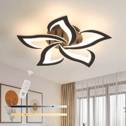 Dimbare LED Plafondlamp met Afstandsbediening, Romantische Bloemvormige Plafondverlichting voor Slaapkamer en Woonkamer, 3000K-6500K — thumbnail 2