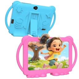 Kindertablet – Kindertablet vanaf 3 jaar – 7 inch – Android 14 – 4GB RAM + 32GB – Educatieve Kinder Tablet met Ouderlijk Toezicht – Schokbestendige Siliconen Hoes – Roze — thumbnail 1