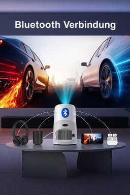 4K Mini Beamer Smart Projector - voor IOS & Android WiFi 6 & Bluetooth 5.4 – Thuisbioscoop – Wit — thumbnail 3