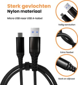 Voltière USB A naar Micro USB Kabel - PlayStation 4 oplaadkabel - 3 Meter — thumbnail 3