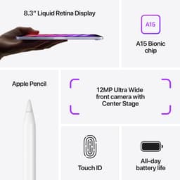 Apple iPad mini (2021) - 8.3 inch - WiFi - 256GB - Roze - 6e generatie — thumbnail 5