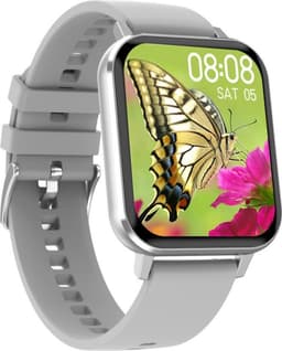 Belesy® Retina X - Smartwatch Dames - Smartwatch Heren - Horloge - 1.78 inch - Kleurenscherm - Full Touch - Stappenteller - Multi Sport - Multi Watchfaces - Maak je eigen wijzerplaat functie - Zilver - Siliconen - Grijs - Moederdag — thumbnail 2