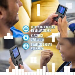 Silvergear Retro Game Console met 240 Arcade Games - Geen Internet Nodig - Spelcomputer voor Kinderen - Gaming Computer - Game Console Handheld - Vakantie Speelgoed - Auto - Cadeau voor Jongens en Meisjes - 6, 7, 8, 9, 10, 11, 12+ Jaar - Grijs — thumbnail 4