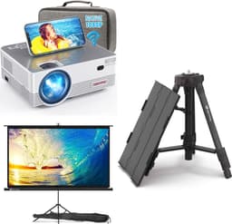 UpLiving® LCD Mini Beamer | met Beamertafel | met Tripodprojectiescherm 171 cm breed | 16:9 | Met WiFi | Met Bluetooth | Native Full HD | 10.000:1 Contrastratio | 8.000 Lumen | Projector - Mini Beamer - Afstandsbediening - Draagtas — thumbnail 1