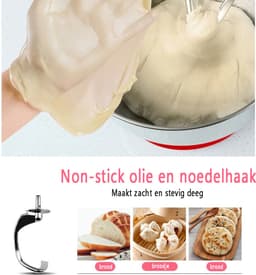 Bolture Mixer met Mengkom - Handmixer - Keukenmachine - Multifunctioneel - 4.5 Liter - Kneden Kloppen en Mengen - 1500 W — thumbnail 5