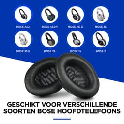 Oorkussens vervanging voor Bose QuietComfort 35 ii / 35 / 25 / 15 / 2 / Soundtrue - Soundlink Around-Ear AE2 / AE2W / AE2I - Oorkussens voor koptelefoon - Ear pads headphones zwart — thumbnail 3