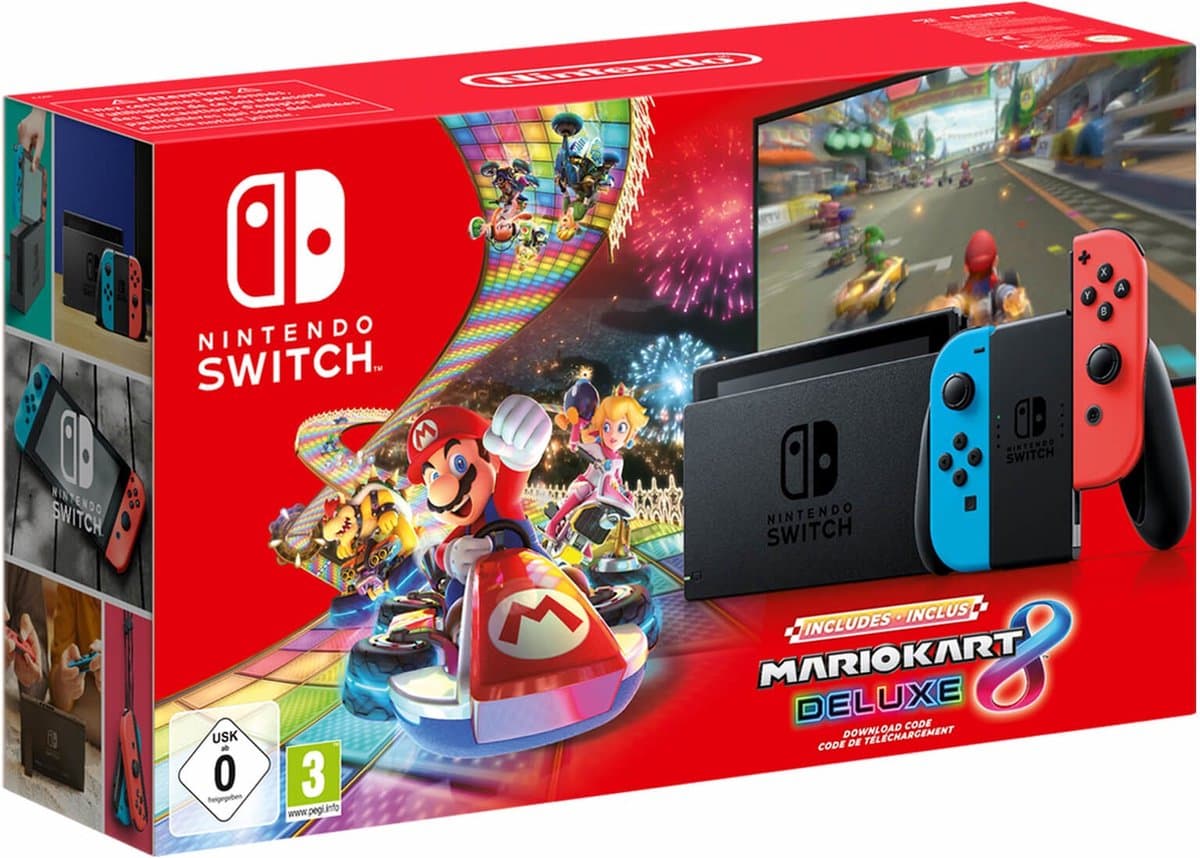 Nintendo Switch Console - Mario Kart 8 Deluxe - Blauw/Rood — afbeelding 1