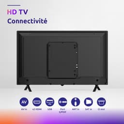 STRONG - HDTV 32" (80 cm) SRT32HF2003 - Drievoudige tuners - 2 HDMI-poorten (1 ARC) + 1 USB-poort + Optisch + Mini-AV + Terrestrisch/Sat - Zwart — thumbnail 3