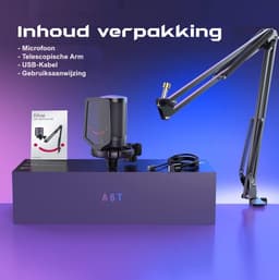 FIFINE A6T - USB Gaming Microfoon - PC-Gaming Met Arm ( 66cm! ) - Geschikt voor PC/PS4/PS5 - RGB - Podcast - Gaming - Streaming - Zwart — thumbnail 4