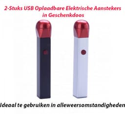 2-Stuks USB Oplaadbare Elektrische Aansteker in Geschenkdoos — thumbnail 3