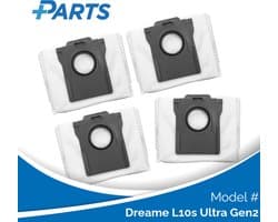 Dreame L10s Ultra Gen2 Stofzakken (4 Stuks, Plus.Parts® alternatief voor RDB8)