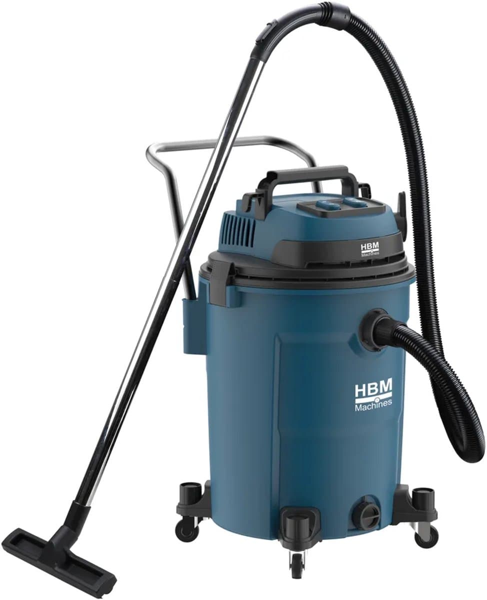 HBM Bouwstofzuiger Nat/Droog PP 2 x 1200W 60L (Dubbele Motor) — afbeelding 1