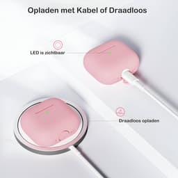 Studio Air Hoesje geschikt voor Airpods 4 - Schokbestendige Siliconen Case - Roze — thumbnail 4