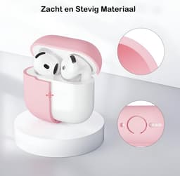 Studio Air Hoesje geschikt voor Airpods 4 - Schokbestendige Siliconen Case - Roze — thumbnail 3