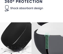 kwmobile cover voor oordopjes case - geschikt voor JBL Tune Beam 2 - Trendy beschermhoes draadloze oordopjes in zwart — thumbnail 5
