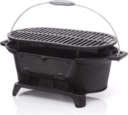Mobiele Houtskoolgrill voor Tafel en Camping - Gietijzeren BBQ Grill voor 2-4 Personen — thumbnail 1
