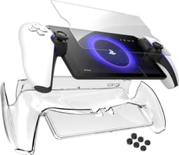 PlayCool Clear case met Thumb Grips en 1x Anti Blue Light Screen Protector Glas geschikt voor Playstation Portal Remote Player voor PS5®-console — thumbnail 2