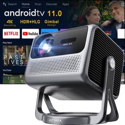 ULTIMEA Smart Beamer met Android TV 11.0 en Netflix, 600 ANSI HDR HLG, 90° Gimbal — thumbnail 1