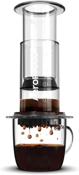 AeroPress Clear Coffee Press - 3-in-1 brouwmethode - Franse pers Pourover Espresso - Volle koffie zonder gruis - koffiezetapparaat met filter French Press — thumbnail 1