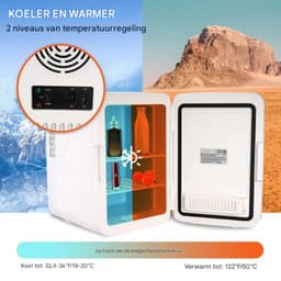 Minibar Koelkast - 9V/220V - Voor Koelen en Verwarmen - Compact Wit Design — thumbnail 3