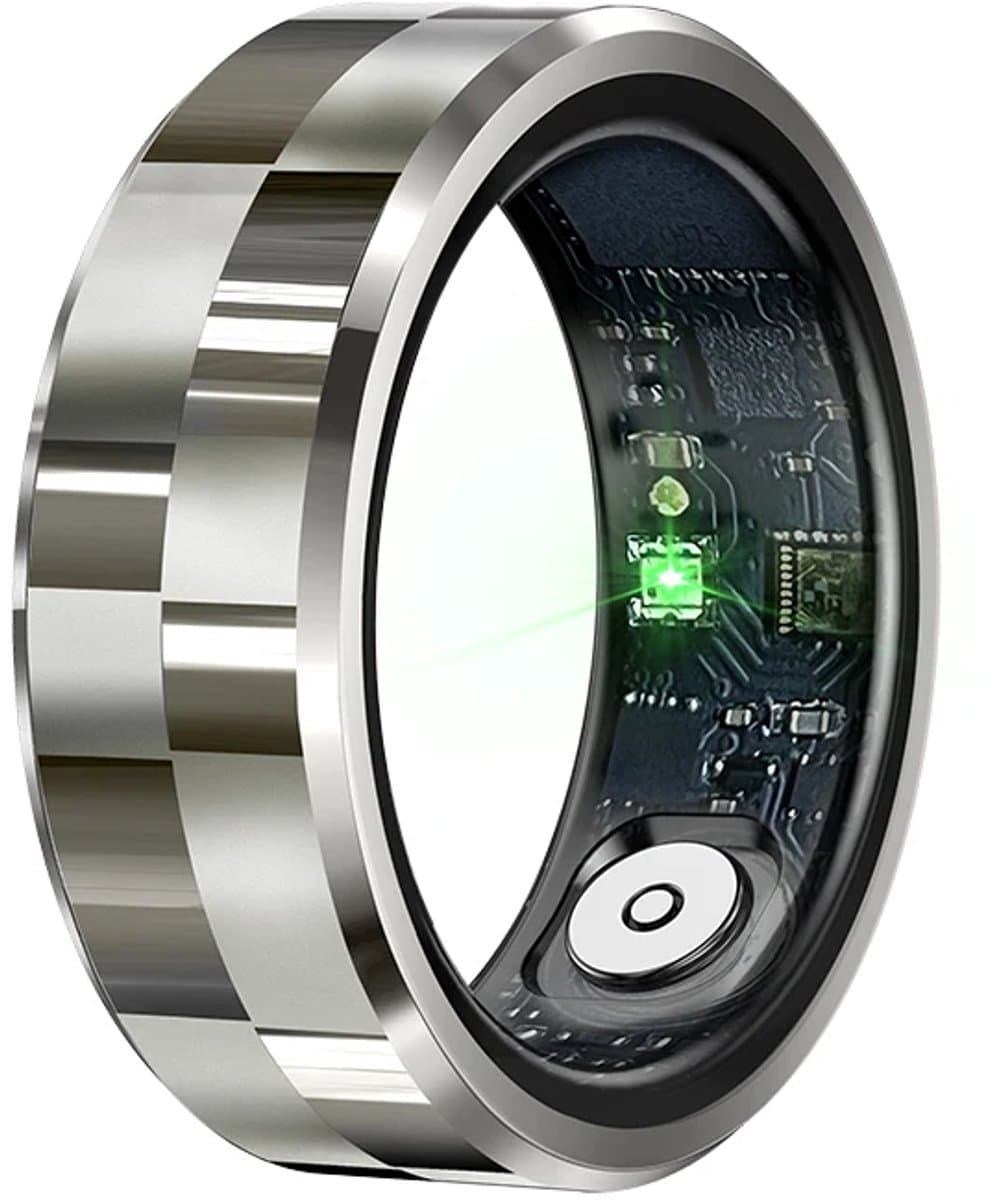 WizBay Premium Select® Smart Ring Zilver - Hartslag, Slaap, Bloeddruk, Zuurstof - Multi Sport Modi - Oplaadcase - Maat 8 — afbeelding 1