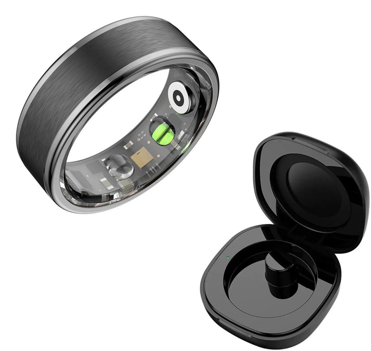 DrPhone RingSense V3 – Smart Ring - Europese ringmaat 59 - 5ATM Waterdicht – Slaapmonitor – Hartslagmeter - SpO2 + Case - Zwart — afbeelding 1