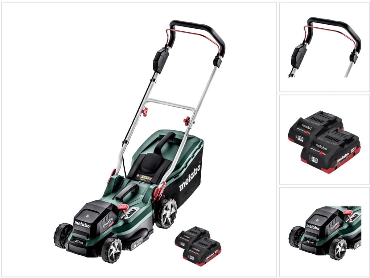 Metabo RM 36-18 LTX BL 36 accugrasmaaier 36 V ( 2x 18 V ) LTX Brushless + 2x accu 4.0 Ah - zonder lader — afbeelding 1
