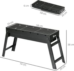 Betaalbare Goederen® Tafel BBQ - zwart - houtskool - barbecue - bbq houtskool - barbecues - familie - eten gezelligheid - metaal — thumbnail 3