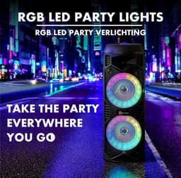 N-GEAR LGP5150 - Draadloze Bluetooth Party Speaker - Karaoke Set - 1 Microfoon - Discoverlichting - Stealth Black — thumbnail 3